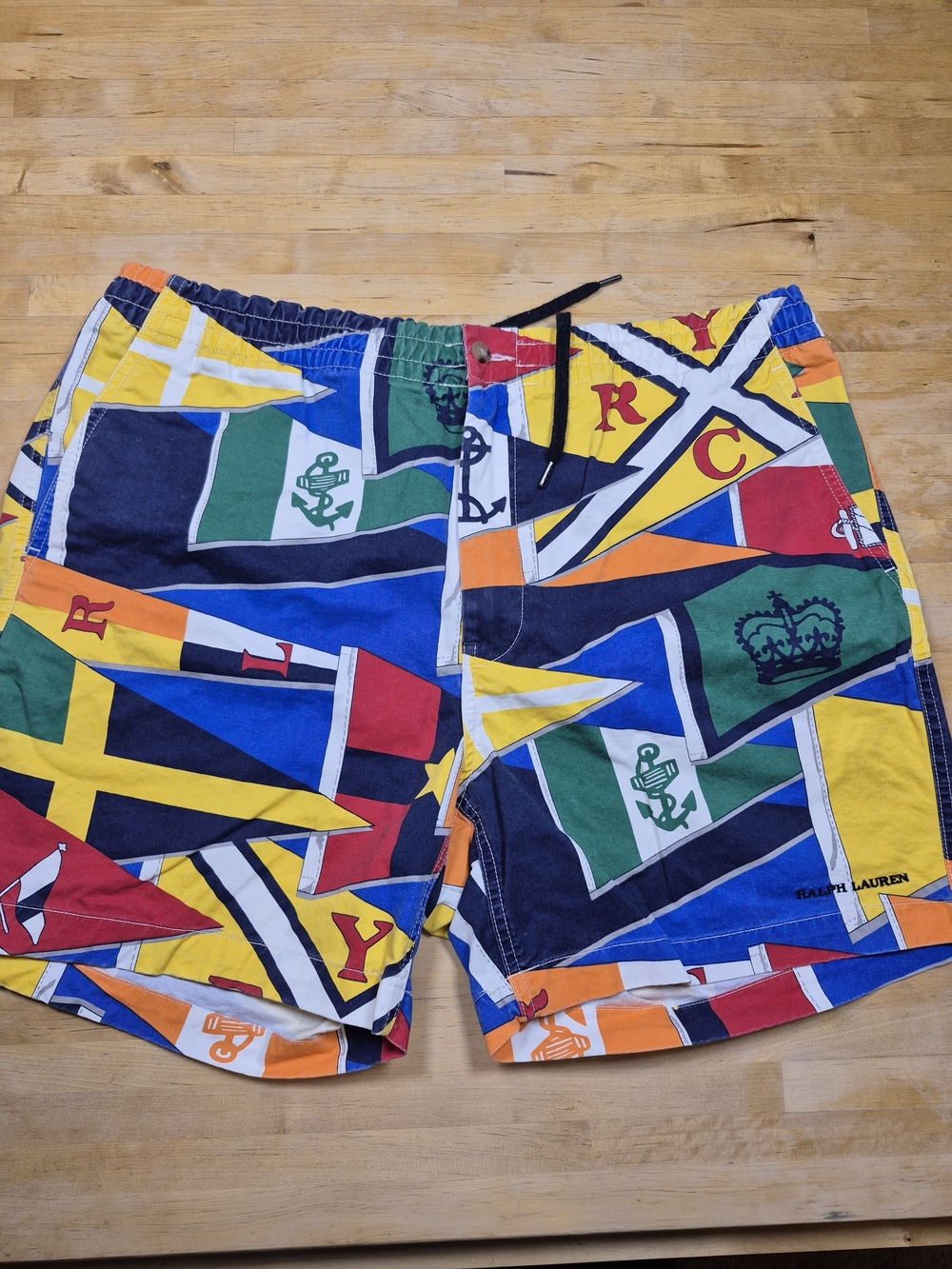 Ralph Lauren Multicolor Flag-Print Flat Front Shorts